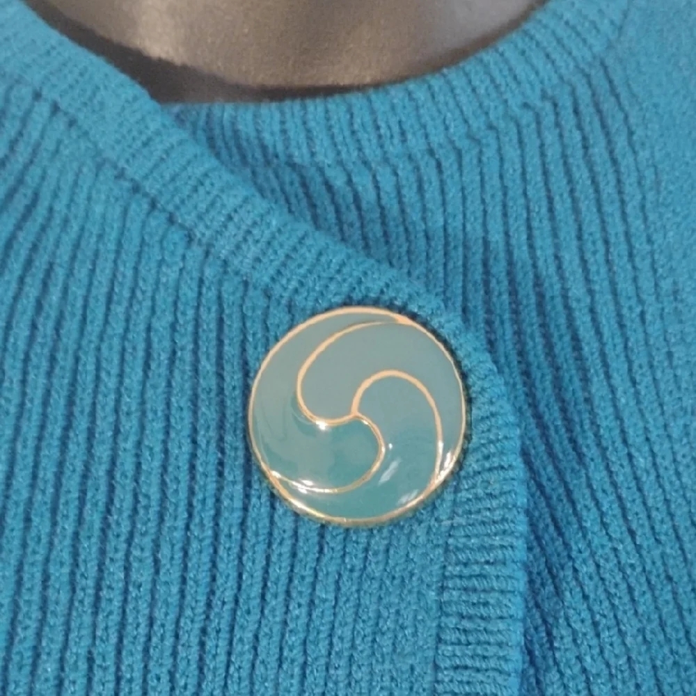 St. John By Marie Grey Vintage Blue Cardigan. See Measurements For Your Fit. - Picture 11 of 12